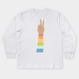 Rainbow Peace Love Wins Kids Long Sleeve T-Shirt